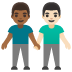 men holding hands, medium-dark skin tone, light skin tone